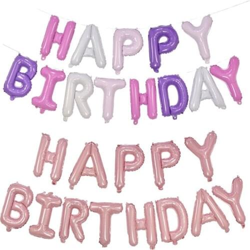 13pcs/set Happy Birthday Letter Foil Balloons Baby Shower Supplies 16 inch Birthday Balloons Party Decoration Kids Air Balloons