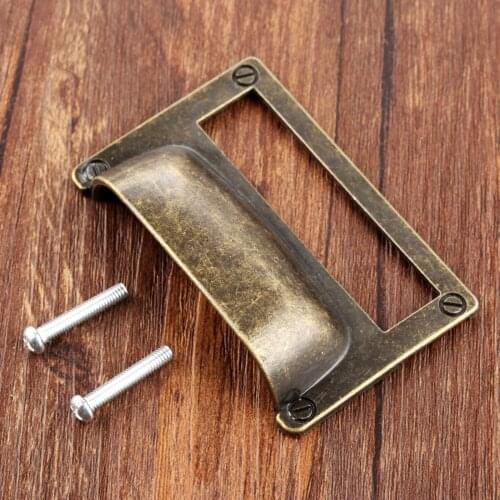 1Pc Antique Handles for Furniture Kitchen Drawer Cabinet Door Cupboard Shell Label Tag Pull Handle Knob Card Holder 81*51mm