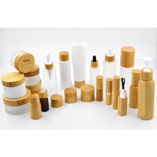 1oz frosted clear bottle 30ml bamboo bottles with lotion spray cap sample skin care cream/cosmetics cream ,Free shipping