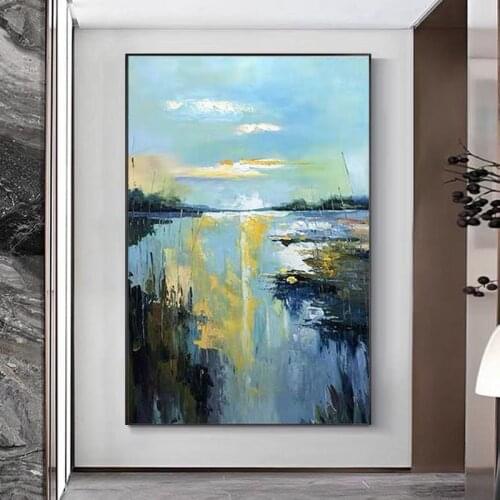 100% Hand Painted Abstract Oil Painting Wall Art Modern Landscape Picture Modern On Canvas Decor For Living Room Office No Frame
