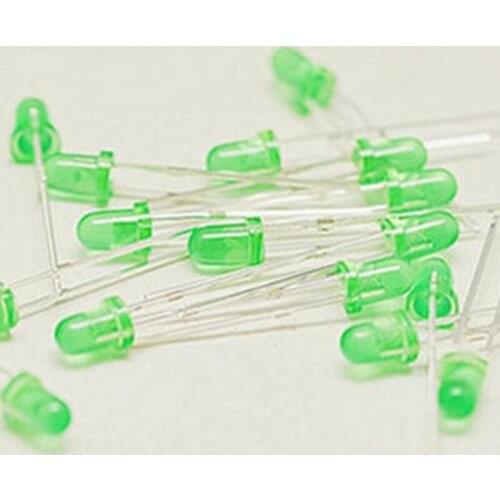 1000PCS F3 3mm LED Green light emitting diode light-emitting Green turn Green 570-575NM