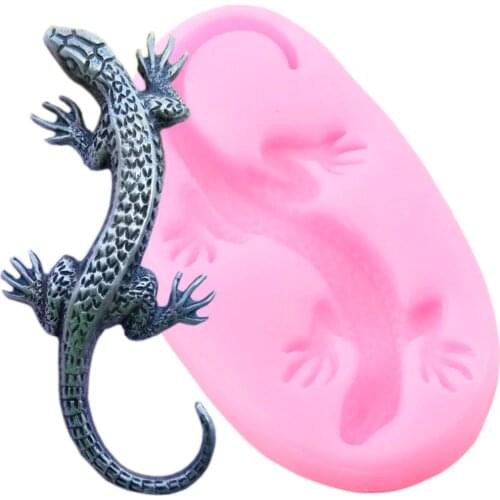 3D Lizard Silicone Mold Gecko Salamander Fondant Mods Cake Decorating Tools Chocolate Candy Gumpaste Mould Polymer Clay Moulds