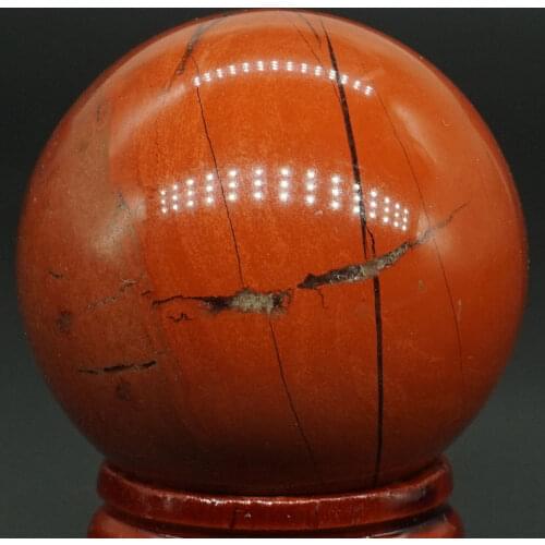 40MM Natural Gemstone Red Jasper Sphere Crystal Ball Reiki Healing Globe Home Decor