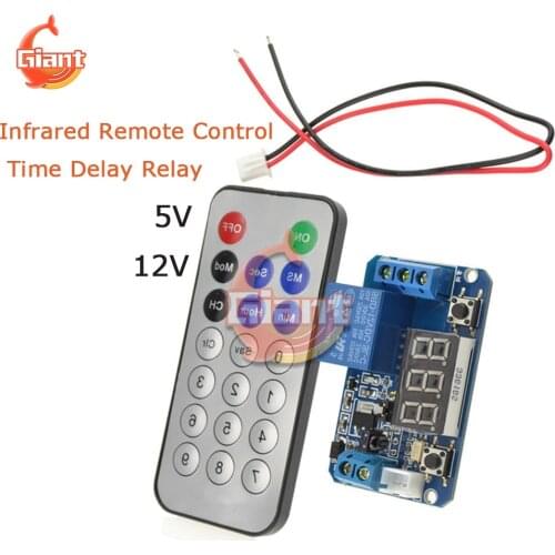5V 12V Time Delay Relay Infrared Remote Control Accurate Full-function LED Digital Display MOS Tube Module Timing Switch Control