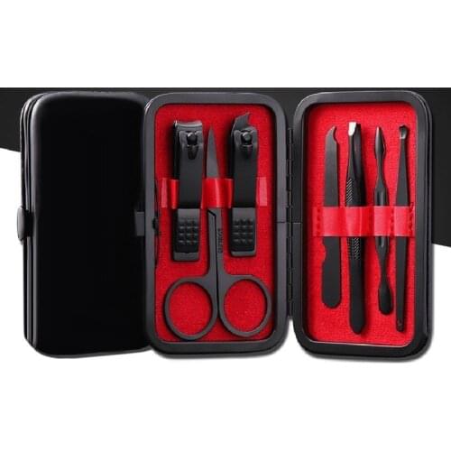 7pcs/set New Manicure Nail Clippers Pedicure Set Portable Travel Hygiene Kit Stainless Steel Nail Cutter Tool Set