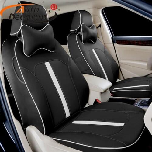 AutoDecorun PU leather seat covers for MG 3SW accessories seat covers sets Custom seat cushion cover cars seats neckrests covers