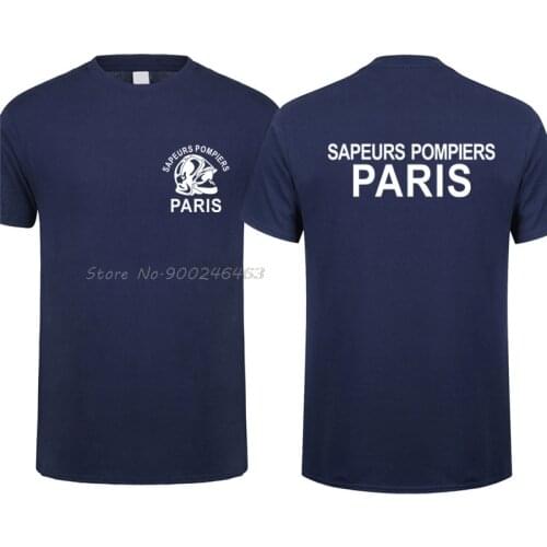 Sapeurs Pompiers Paris T Shirt Men France Firefighter Fire Department Brigade T-shirt Men Cotton Tees Tops Harajuku Streetwear