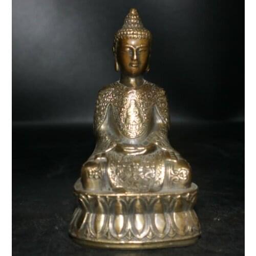 China brass archaize Sakyamuni Buddha crafts statue