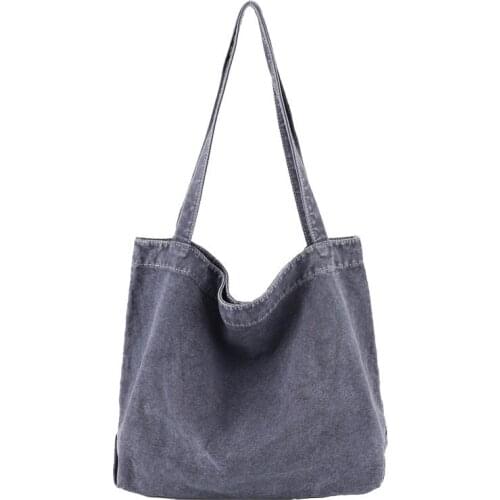 Korean Simple Literature Purses And Handbags Art Leisure Large Capacity Canvas Net Red Fashion Pure Color Washing Shoulder Bag