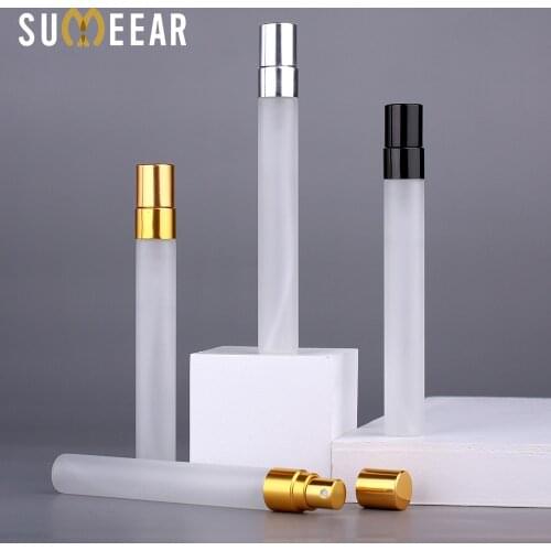 50 Pcs/Lot 10ML Frosted Perfume Bottle Golden silver black Atomizer Spray Bottles Sample