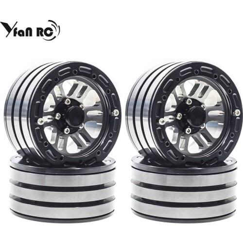 Yfan rc 4 Pcs Metal Beadlock 1.9 Wheel Rim for 1/10 RC Rock Crawler Traxxas TRX-4 TRX4 D90 D110 TF2 Axial SCX10 90046 S206