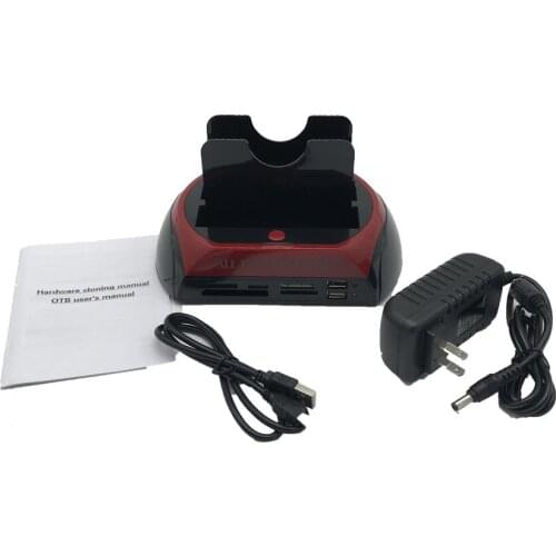 Multifunctional HDD Docking Station Dual USB 2.0 2.5/ 3.5 Inch IDE SATA External HDD Box Hard Disk Drive Enclosure Card Reader