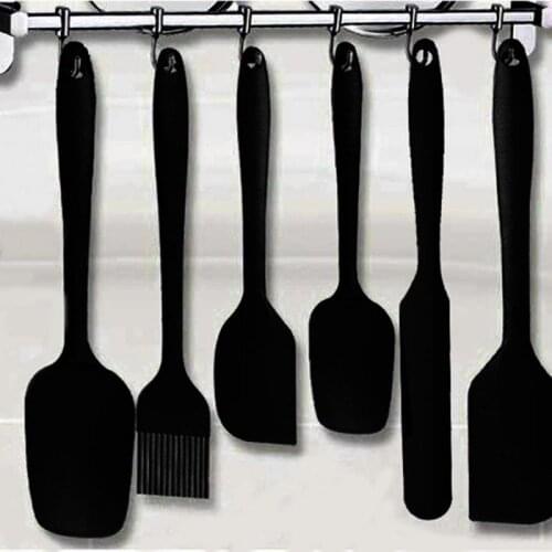 6 Piece Silicone Pastry Spatula Set Non-Stick Rubber Spatula Set Heat-Resistant Spatula Kitchen Utensils Set For Baking New Hot