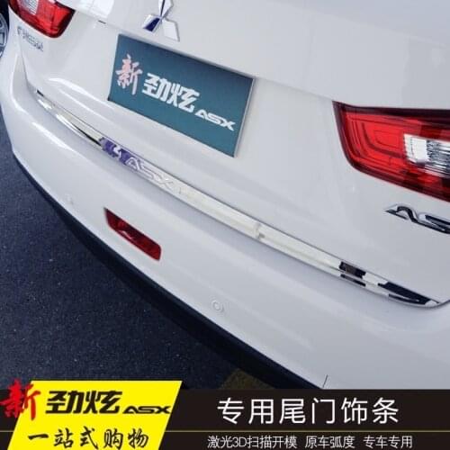 For Mitsubishi ASX 2013-2018 Tailgate Rear Door Bottom Cover Molding Trim Stainless Steel back door trim car Accessories
