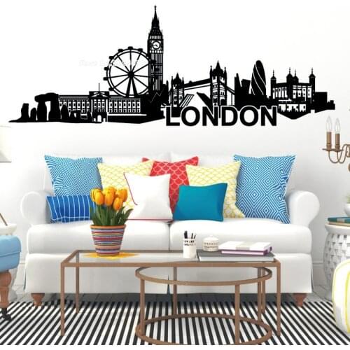 England City Wall Decals Wall Stickers London City Skyline Decoration Fine City Building Murals UK London Vinyl Art Decal LL894