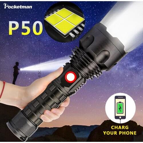 2020 New LED Flashlight XP50 Lamp waterproof led torch USB charging Power Bank Torch Lantern Spotlight for Camping