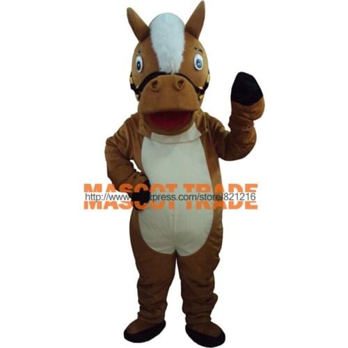 New Professional Brown Horse Mascot Costume Unisex Adult Size Fancy Dress