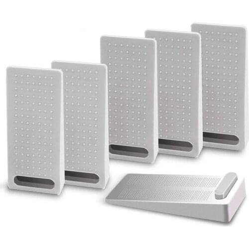 New 6 PCS Door Wedge Rubber, Door Stopper, Heavy Duty Slip-resistant and Stackable Door Holders, Adjustable Height and Strong Gr