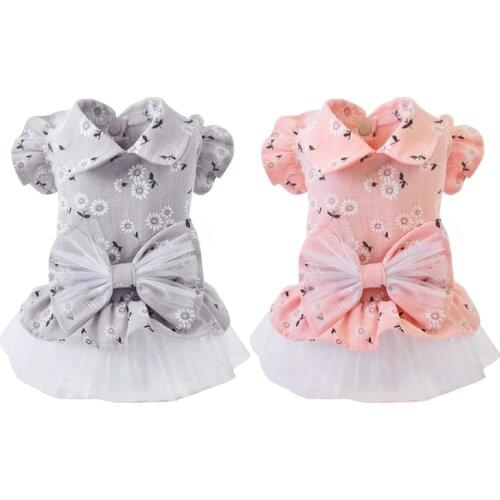 Dog Dress Skirt Print Pet Clothes Dresses Puppy Clothing Cachorro Roupa Wedding Party Skirt Clothes For Small Dogs Chihuahua