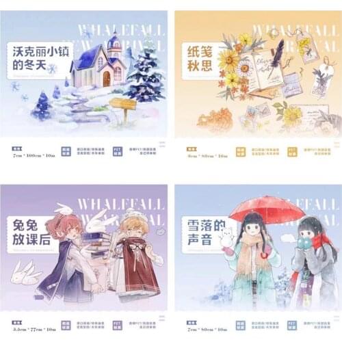 Lovely Winter Town Autumn Letter Washi Tape for Card Making Bullet Journal DIY Scrapbooking Decorative Sticker