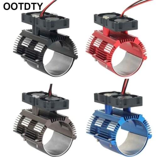 1/8 Double Fan Motor Twin Cooling Radiator for E-REVO 41-43mm Engine 1/10 SUMMIT Motor Heatsink RC Car Spare Parts Accessories