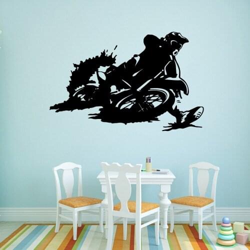 Irritative Motorcycle Athletics Wall Decals Pvc Mural Art Diy Poster For Baby Kids Rooms Decor Decoration Accessories Murals