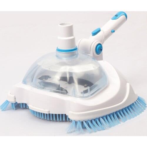 Pool Vacuum Cleaning Brush Head with Side Brush Universal Weighted Suction