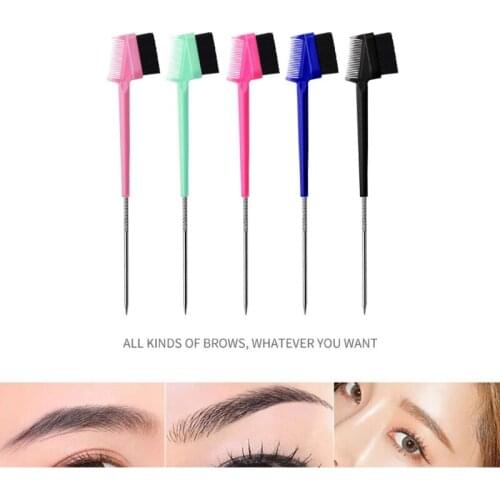 3 in 1 Edge Brush with Pin Tail Double Sided Control Hair Comb Hair Edge Brushes Combs