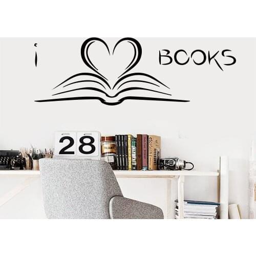 Nordic Books Wall Sticker Study Art Wallpaper Bedroom Decor For Childrens Room Kids Room Library Decoration Mural wallstickers