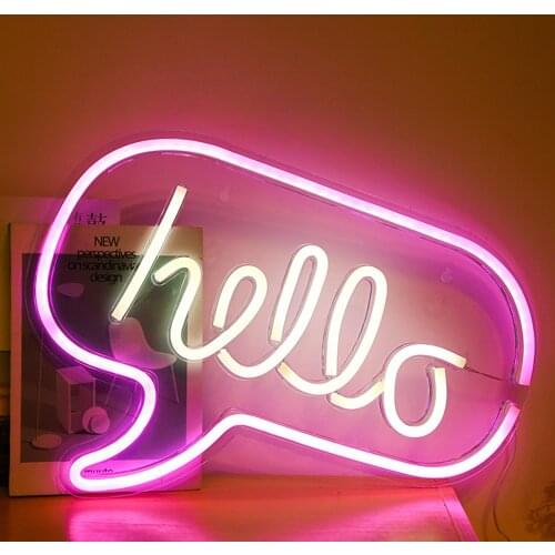 LED Neon Light Sign 13”to 18”Large Size with Transparent Acrylic Back Panel USB Neon Sign Wall Art Decorative Wall Hanging Sign
