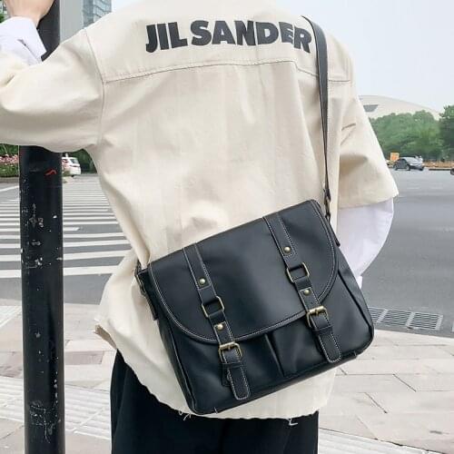 Vintage Men Messenger Bag Luxury Shoulder Crossbody Bag High Quality PU Leather Male Handbag Large Capacity Unisex Sling Bags