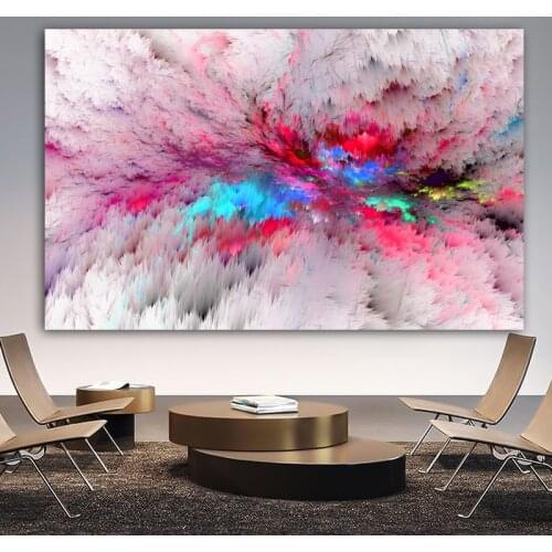 Wangart Purple Cloud Abstract Oil Painting Think Independe Wall Picture For Living Room Canvas Modern Art Poster And Print