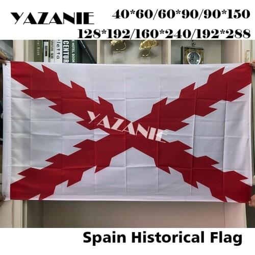 YAZANIE Spain Cross of Burgundy Flag Spanish Overseas Territories Military World Country National Polyester Flags and Banners