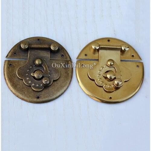 Retro 10PCS European Antique Brass Lock Hasps Catch Latches for Jewelry Chest Suitcase Wood Cases Box Buckle Clip Clasp