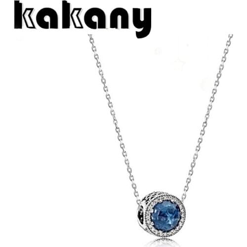 High Quality 925 Sterling Silver Intoxicating Moonlit Night Beaded Necklace Pendant Girl Simple Clavicle Chain ZT0139