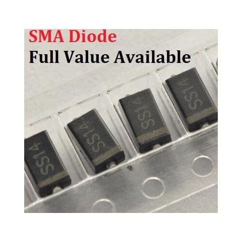 100PCS SMA Diode SS34 IN5822 SS14 In5819 1n5819 SS16 SS24 SS36 SR60 SS110 SS220 SS310 ES1J SMD M7 M1 Free Ship