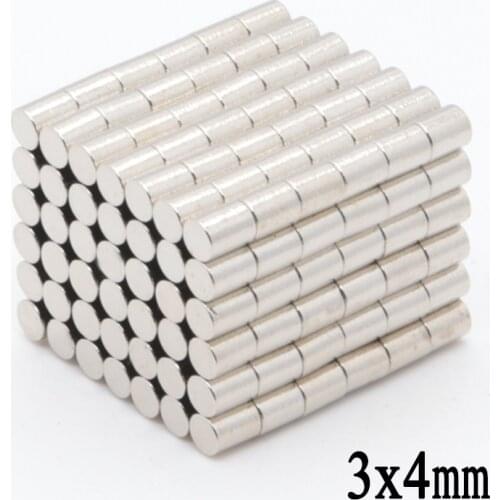 1000pcs 3x4 mm N35 Small Super Strong Rare Earth Neodymium Magnets 3mm*4mm Craft Round Magnet
