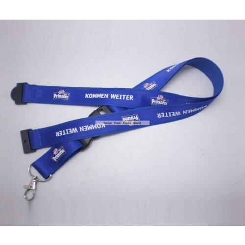 1000Pcs Color blue Plain Key breakaway buckle design logo Lanyard Badge ID Holders Mobile Phone Neck Straps