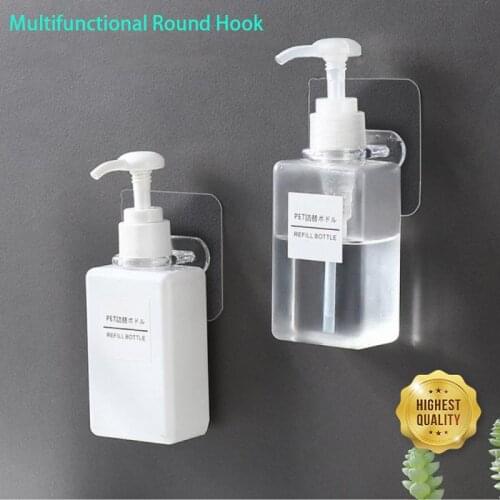 6/4/2pcs/set Multifunctional Round Hook Shelf Support Holder Cabinet Shelf Adhesive Hook Kitchen Bathroom Hanging Rack Hook