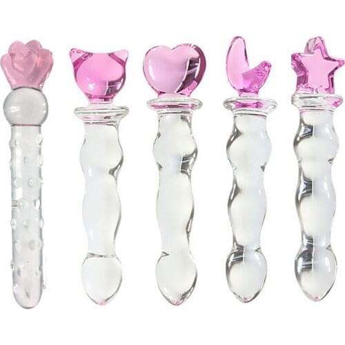 Pink Glass Anal Plug for Women Anal Dildos Glass Butt Plug Sex Toys Adult Sex Product Prostate Massager Buttplug Glass Dildos