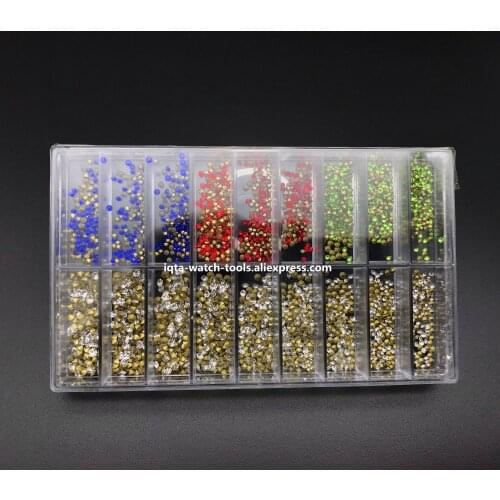 Free Shipping 1 Set Mix Lot Color Crystal Diamond Parts For Watch Dial Bezel Case