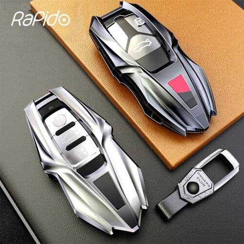 Zinc Alloy Car Styling Key Fob Case Cover Shell Protector for Audi A4 A5 A6 A7 A8 Q5 Q7 S4 S8 TT S7 R8 Keyrings Accessories