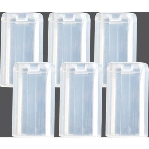 6PCS 18650 Battery Portable Waterproof Clear Holder Storage Box Transparent Plastic Safety Case for 2 Sections 18650 Wholesale