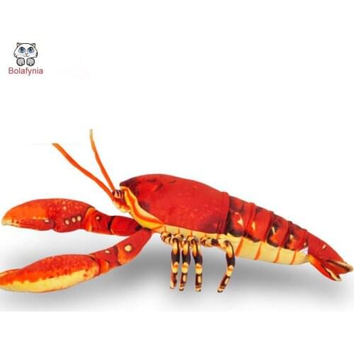 BOLAFYNIA Children Plush Toy red big Lobsters Baby Kids Stuffed Toy for Christmas Birthday Gift Simulated lobster