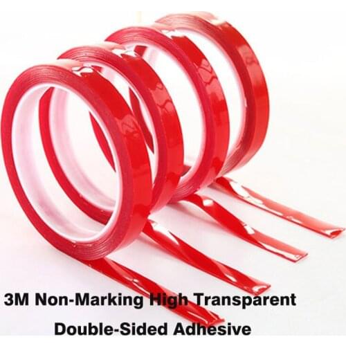 5 Roll 3m Double Sided Adhesive Tape Two Size High Strength Acrylic Transparent No Traces Sticker Car Fixed Wall Clock Hook