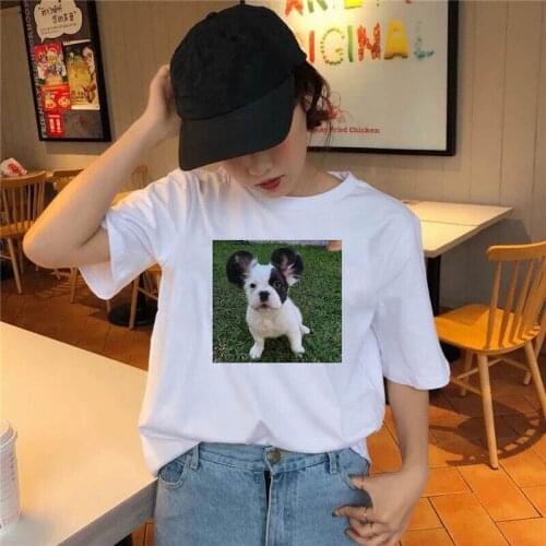 Women T Shirt Summer Kawaii Cute Girls Short Sleeve Animal Dog Graphic Print Fashion Casual Female Clothing Top Tees T-Shirts