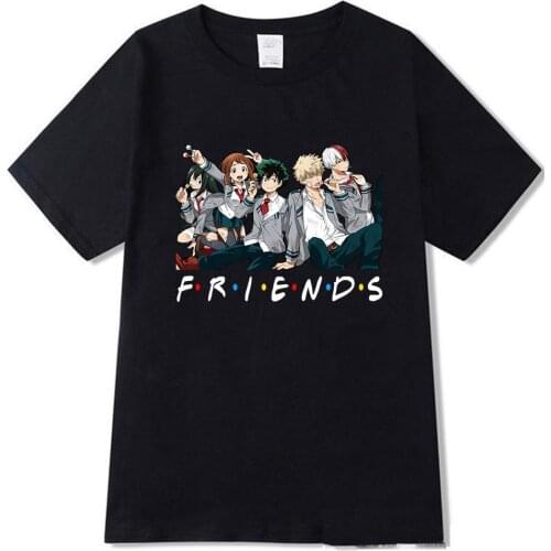 My Hero Academia Friends Printed Round Neck T-Shirts Cozy Short Sleeve Tops