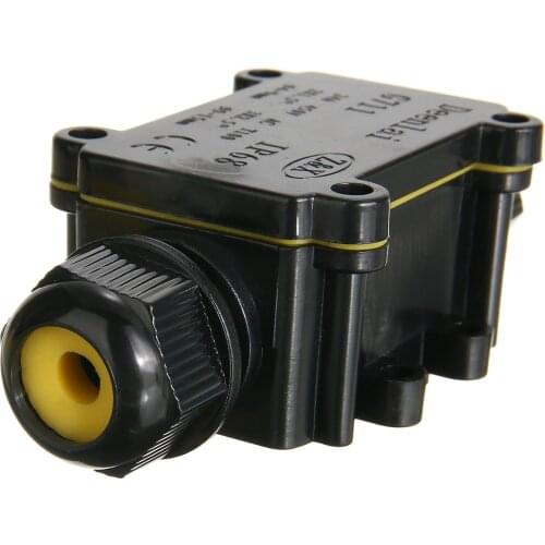 Hot Sale 1pc 2 Way Waterproof Electrical Junction Box Cable Connector Wire IP68 Outdoor Underground Cable Protection Black