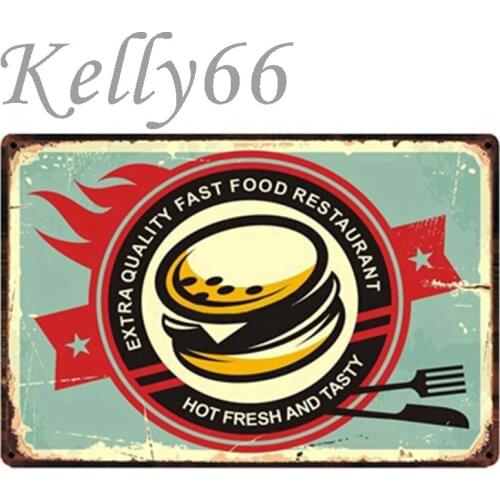 [ Kelly66 ] Burgers Metal Sign Tin Poster Home Decor Bar Wall Art Painting 20*30 CM Size y-1728