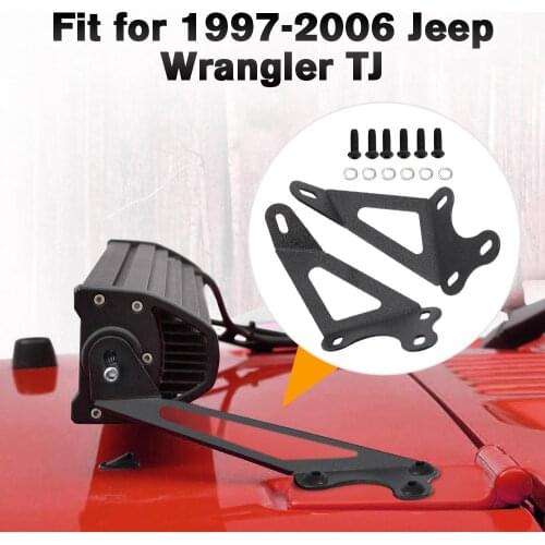 1 Pair 22 inch LED Light Bar Hood Mounting Brackets LED Light Bars Upper Roof Holder Mount Kits for Jeep Wrangler TJ 1997-2006